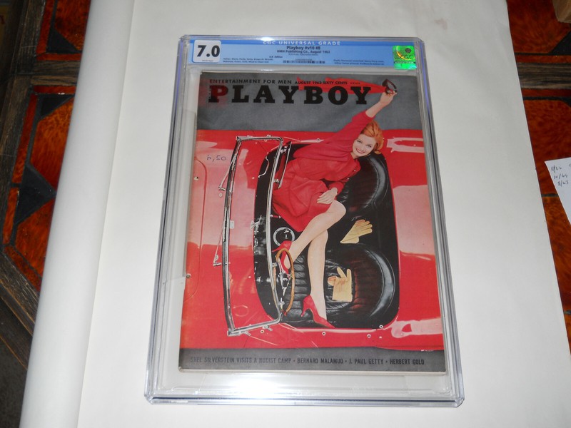 Playboy Magazine August 1963 CGC Graded 7.0 UK Price Variant - Rare!