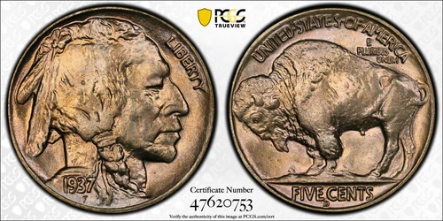 1937-D Buffalo Nickel  MS 65