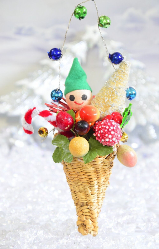 Nostalgic Decorated Cornucopia Christmas Ornament