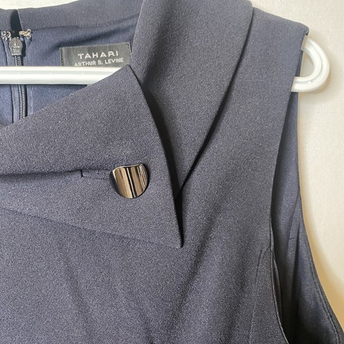 Vestido negro para mujer Tahari Arthur S. Levine - talla 12, diseño elegante - Imagen 3 de 9
