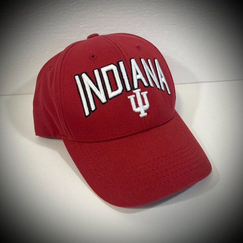 SOMBRERO INDIANA HOOSIERS rojo blanco curvo pico hechizo IU hombres/mujeres ADULTO OSFM usado en excelente estado! - Imagen 6 de 8