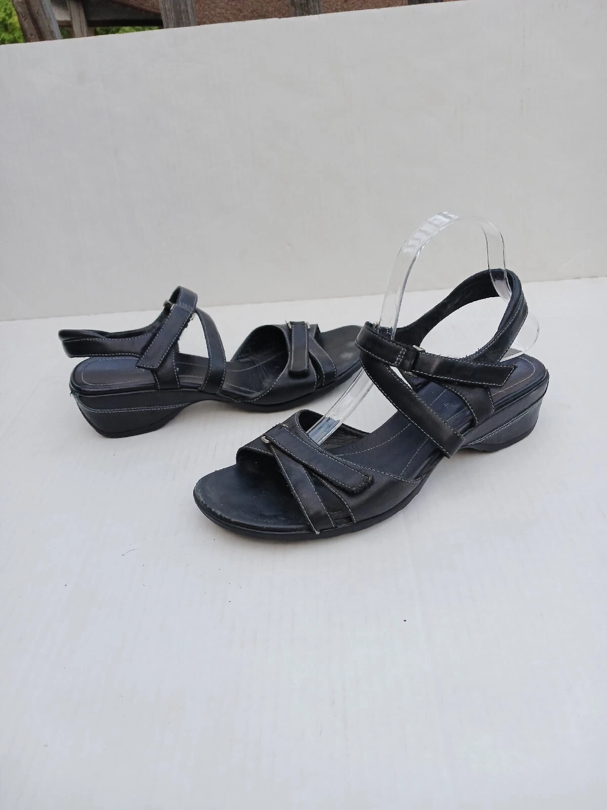 Sandali donna Ecco neri con cinturino e gancio e passante e cinturino tg 40