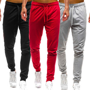 Mens Gym Slim Fit Trousers Tracksuit Bottoms Skinny Joggers Activewear Pants UK 