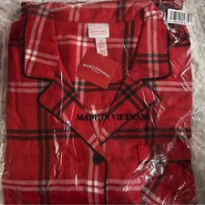 Wondershop Holiday Red Plaid Lightweight Flannel 2pc Pajama Set Size 1X New 