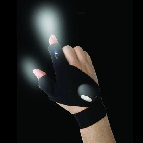 GUANTO AMBIDESTRO CON LUCE LED PESCA RIPARAZIONI EMERGENZA LAVORI PRECISIONE - Foto 3 di 3