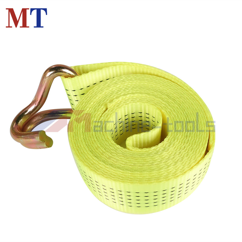 8 Pack Yellow Ratchet Straps J Hook 2" x 15' 5000 Lbs Heavy Duty Tie Downs