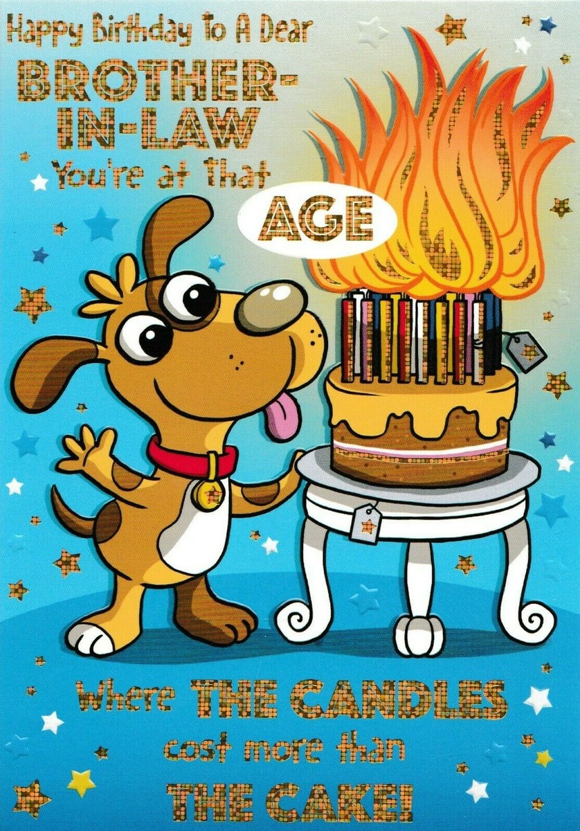 funny / humorous BROTHER-IN-LAW happy birthday card - 2 x cards to 