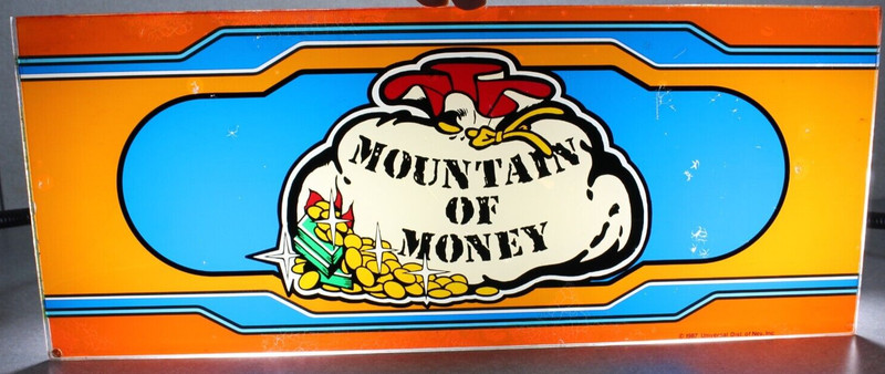 1987  "Mountain of Money" Slot Machine Casino Glass 19.5" X 8"
