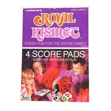 VTG Lakeside Royal Kismet Poker Score Pads in Box 1970s 4 Pads - NEW Old Stock