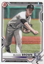 MCCADE BROWN BOWMAN DRAFT 1ST ROOKIE CARD RC COLORADO ROCKIES #BD-59 2021 21