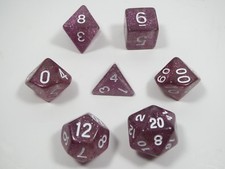 RPG Dice Set of 7 - Glitter Grape D4 D6 D8 D10 D12 D20 D00-90