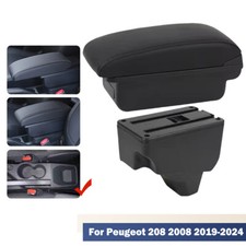 Für Peugeot 208 2008 Schwarz 2019-2024  Armlehne Mittelkonsole Mittelarmlehne