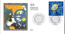 3402 + FDC  ENVELOPPE 1er JOUR CEF  DEMAIN  L' EURO   PARIS.