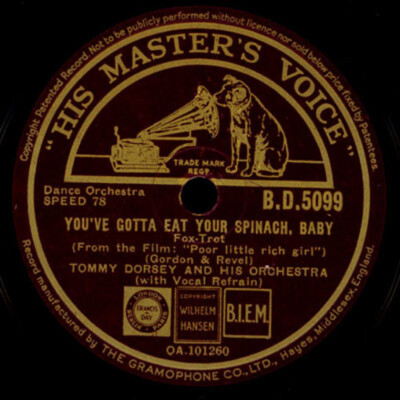 TOMMY DORSEY & HIS ORCH. You've gotta eat your spinach / RUBY NEWMAN ORCH.  X637
