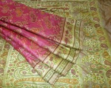 BVH WEARABLE PURE SILK Vintage Sari Saree 5yds 21SEP3305 X15 E1146 Peach ABCKB