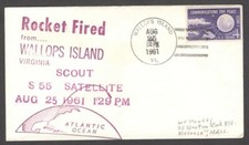 US WALLOPS ISLAND 1961 Rocket Fired SCOUT S 55 SATELLITE cover