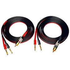 	Cess-024-6F Banana Plug to RCA Cable Phono Banana Speaker Cable 2 Channels	