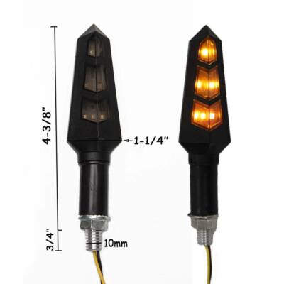 Universal Bike Motorcycle Arrow LED Turn Signal Amber Indicator Light For Harley