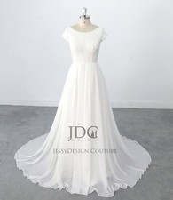 Church Lace Wedding Dress Bridal Gown Chiffon Skirt 2-28W Plus size White