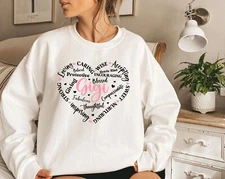 Gigi Heart Sweatshirt, Mothers Day Gift, Birthday Gift for Grandma, New Grams