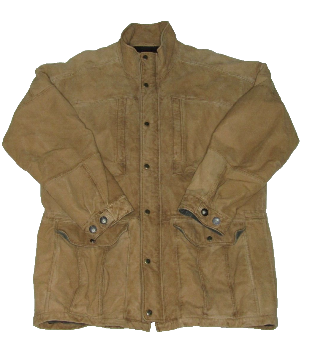 The Territory Ahead Beige Buckskin Leather Rancher Hunting Lined Jacket  Size XL