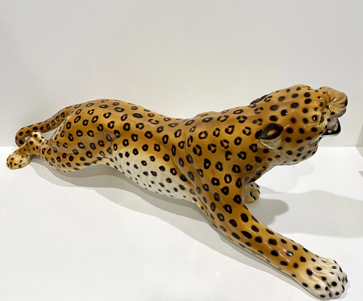 Mid Century Ronzan Large Leopard Sculpture MADE IN ITALY