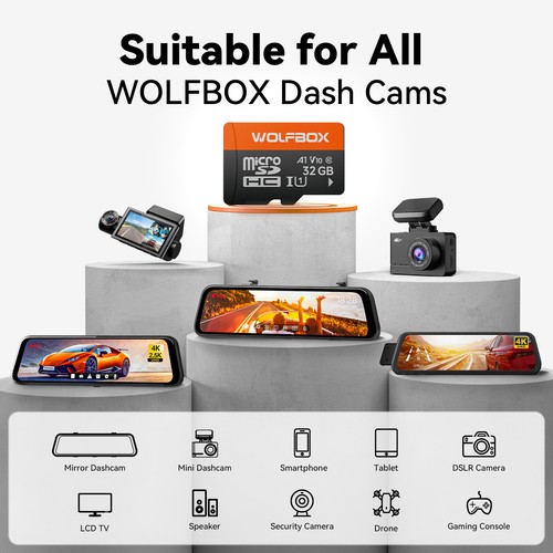 WOLFBOX 32GB/64GB/128GB/256GB Karta pamięci Micro SD SD HC Flash TF Class 10 - Zdjęcie 7 z 11
