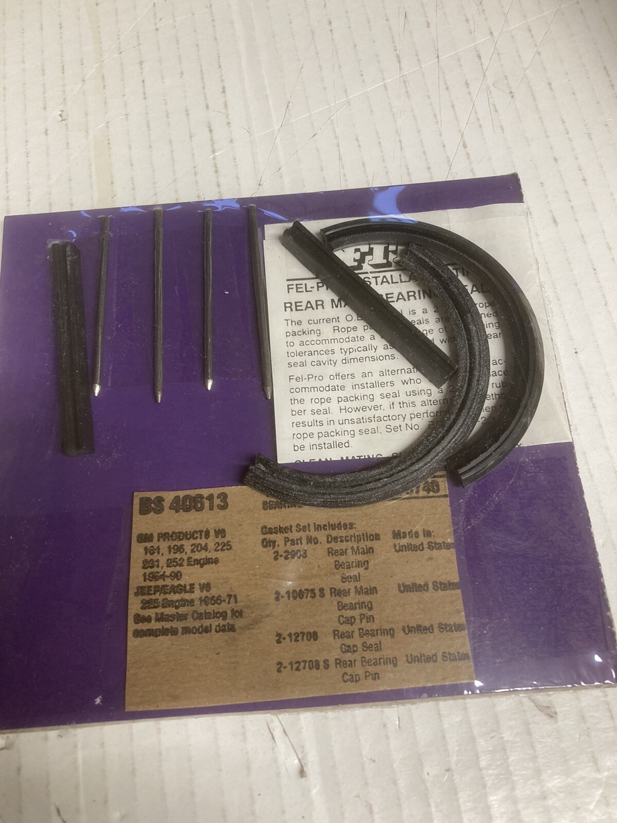 Engine Crankshaft Seal Kit FelPro BS 40613 for sale online eBay