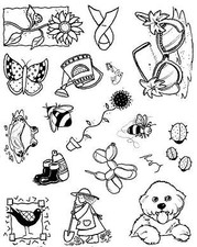Unmounted Rubber Stamp Plate, Unmounted/Uncut Pink Rubber Stamps