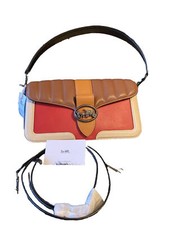 Coach Georgie 11001762JAX Bright Poppy Multi Leather Shoulder Bag-NWT