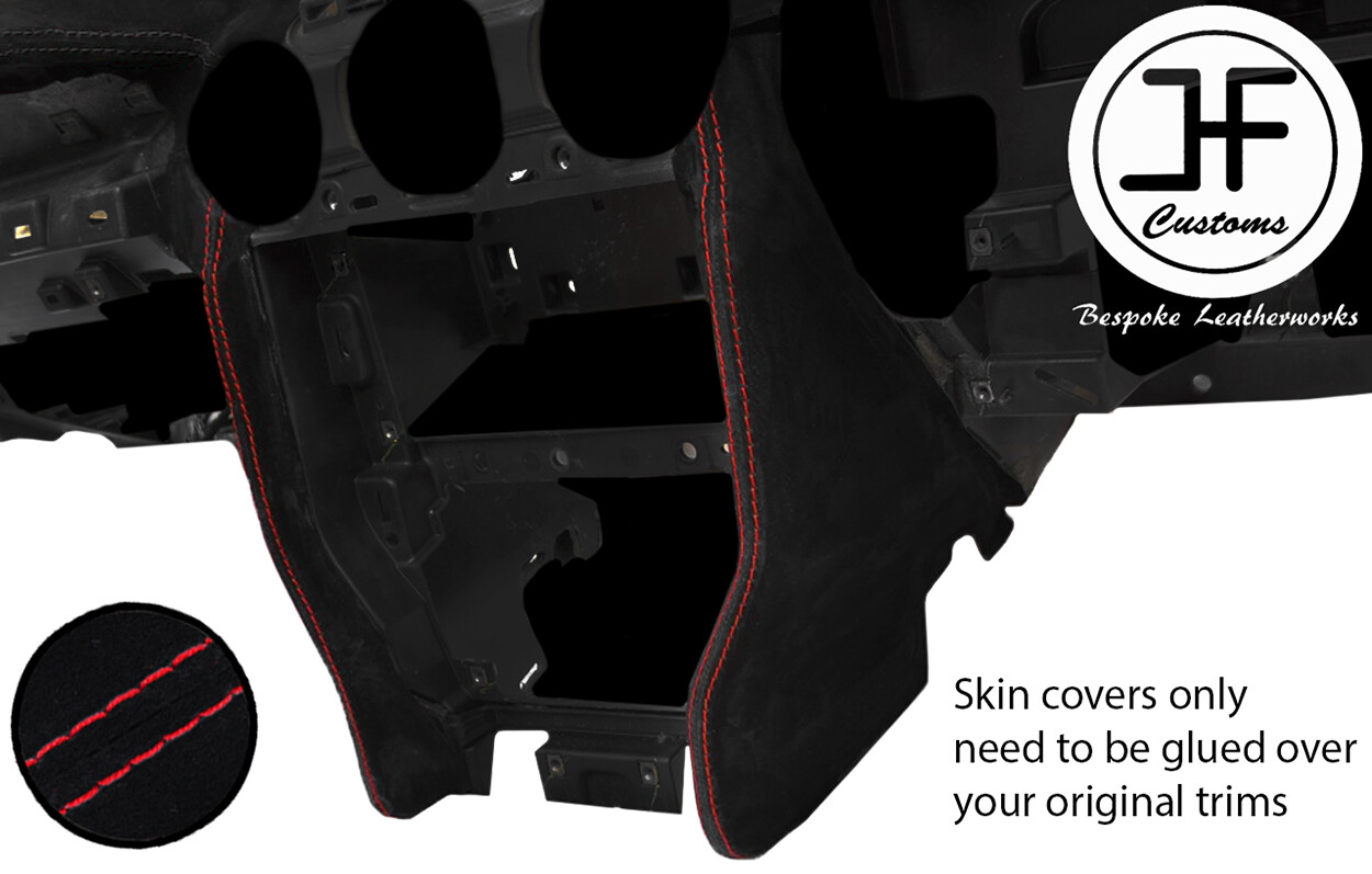 Fits For 2015 2016 2017 2018 2019 Ford Mustang GT Genuine Leather Center Console Armrest Cover (Made In USA) (Red Stitching - Foto 6