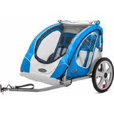 blue bike trailer