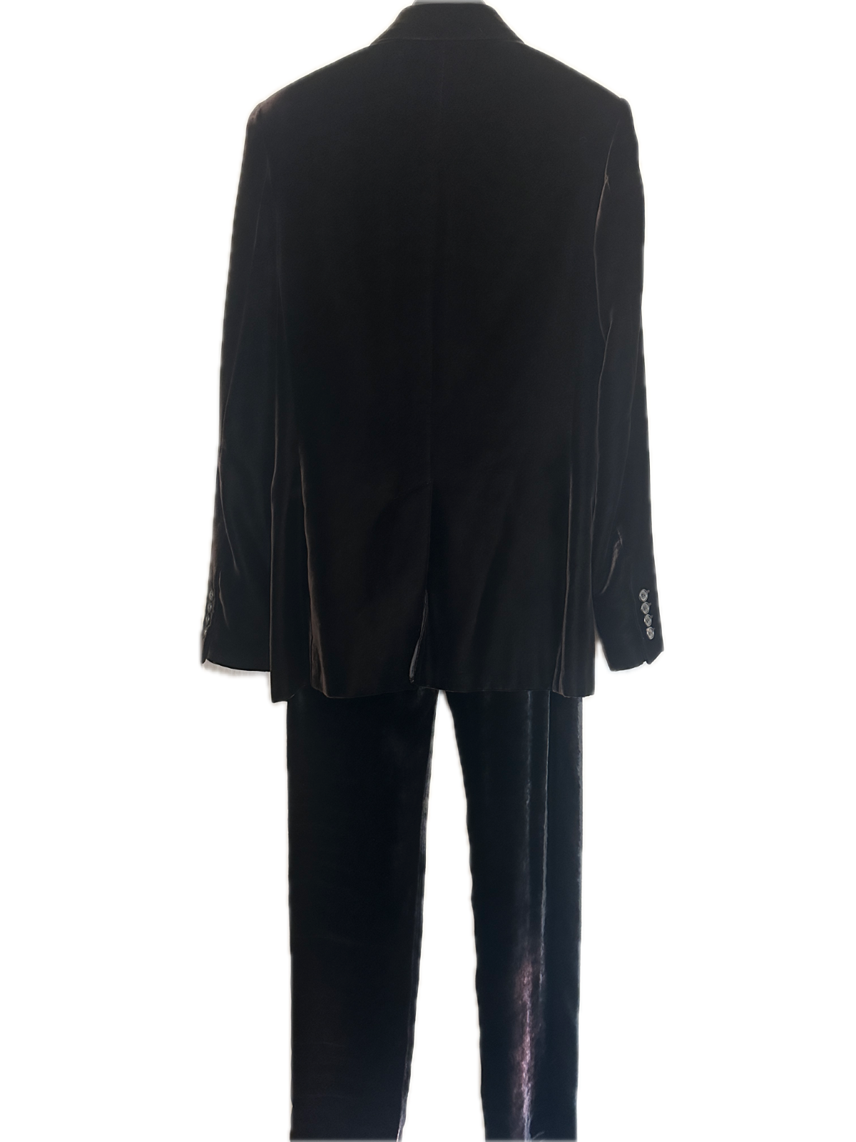 Totale $9000 SAINT LAURENT Paris velluto velluto velluto set up tuta marrone S giacca pantaloni