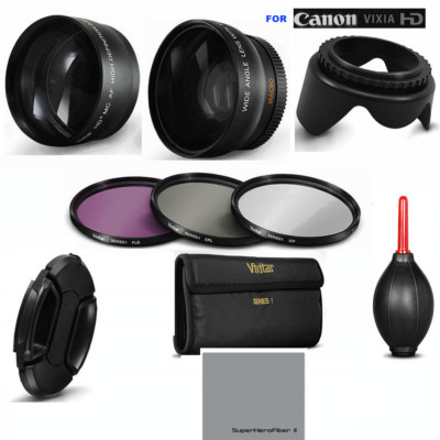 HD WIDE ANGLE LENS MACRO LENS TELEPHOTO LENS  FOR CANON VIXIA HF R70 CAMCORDER