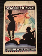 Rare LOS ANGELES + HAWAII LA STEAMSHIP CO DINNER MENU 10/11/1927 STUNNING COVER