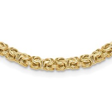 14k Yellow Gold Polished Fancy Byzantine Link...