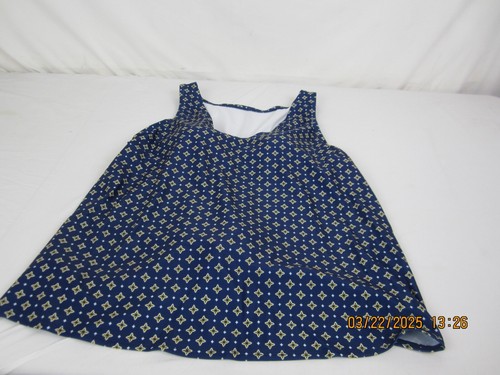 Kona Sol Women's Tile Print Tie Back Tankini Blue L - Picture 6 of 14
