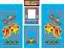 Fits Ms Pac Man Arcade 6 Pc Set Side Art Kickplate Choose Classic Blue Or Black