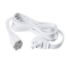 14/3 Gauge Flat Appliance Power Extension Cord 25 Ft White, 3 Prong Flat Plug...