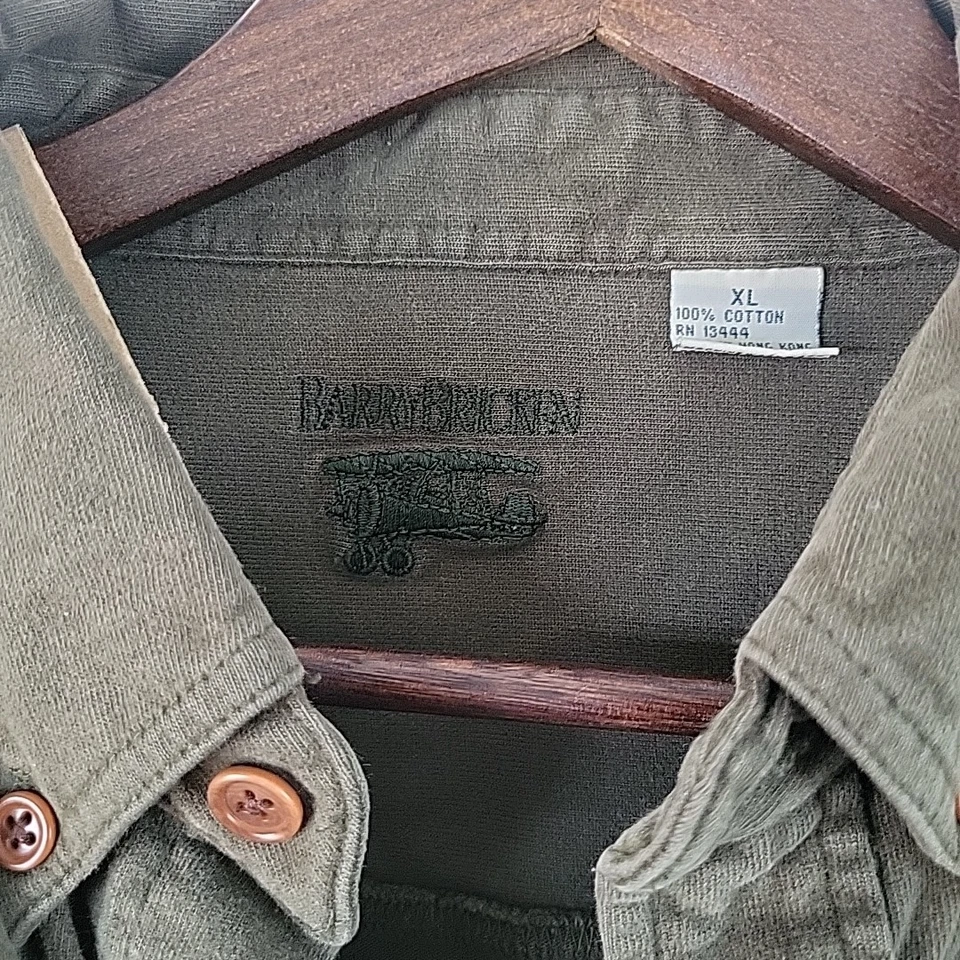 Barry Bricken Long Sleeve Collared Button DownForrest Green 100% Cotton Vintage - Image 2 of 4