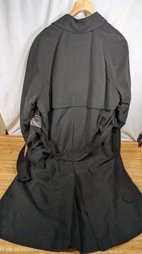 Ralph Lauren Trench Nero Uomo 40S Qualità Trench Coat Fodera Zip - Foto 2 di 23