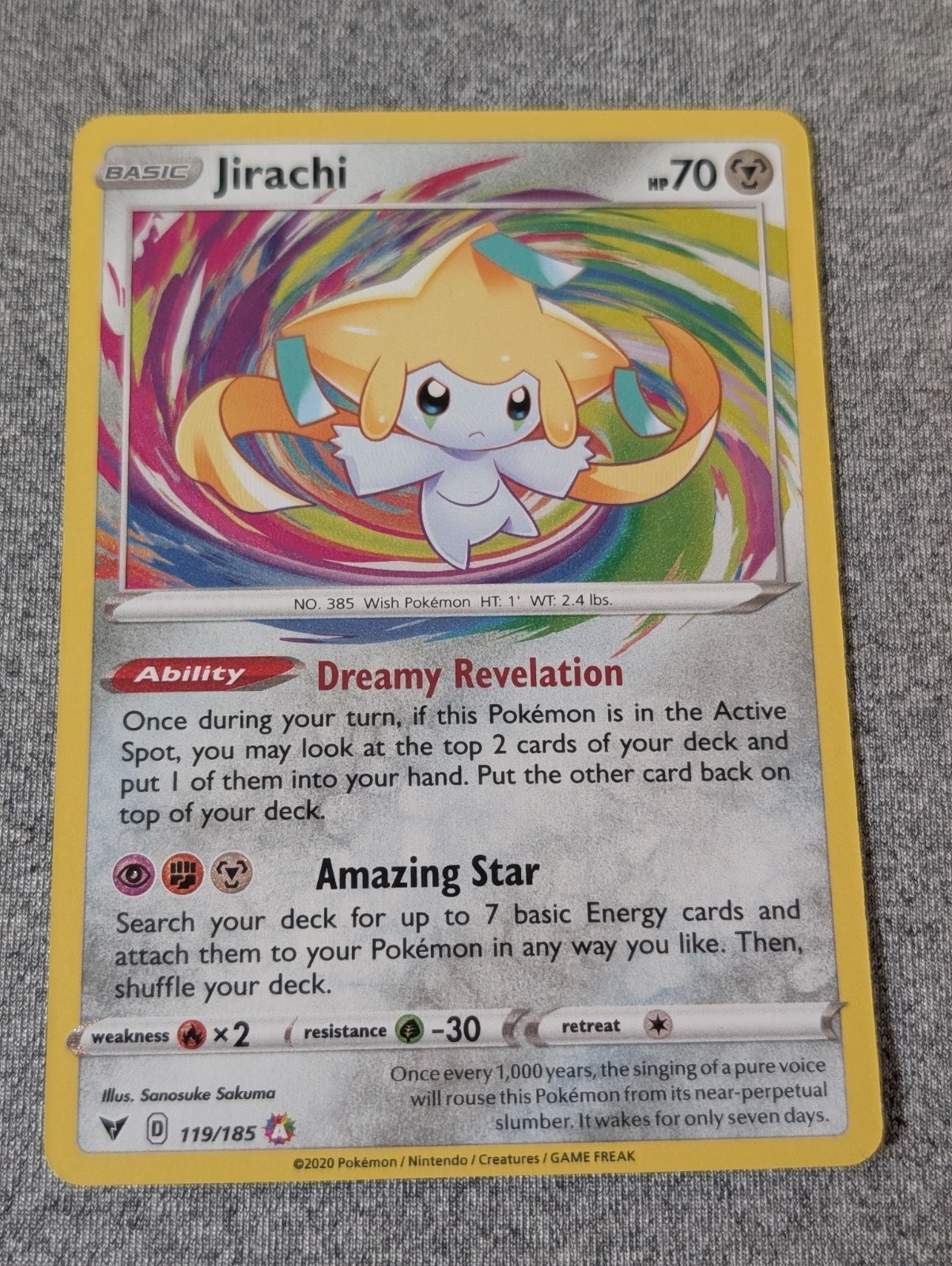 Pokémon TCG Jirachi Vivid Voltage Holo Card 119/185 Amazing Rare