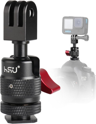 Cold Shoe Mount Adapter, Aluminum 1/4 -20 Screw Hole 360° Rotation Camera Tripod