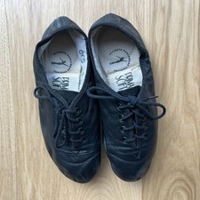 Prima Soft Black Leather Laced Jazz Shoes Size 5-1/2