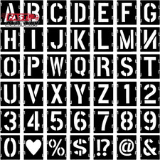 42 Piece Letter Stencils - 3.5 Inch, Reusable Alphabet  Number Stencils for Spr