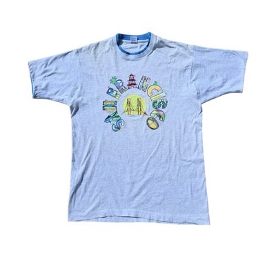 Fruit of the Loom T-Shirt San Francisco Gestickter Schriftzug Vtg 1990 Aus US XL