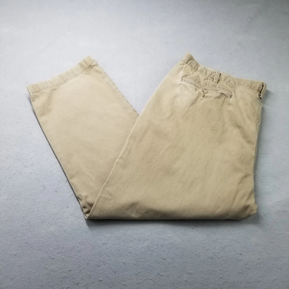 Polo Ralph Lauren Pants Size 44X30 Brown Beige Cotton Flat Front Chino - Image 3 of 4