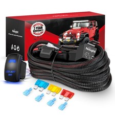 Nilight Led Light Bar Wiring Harness Kit Nylon 14 Awg 2 Leads 5pin Rocker Switch
