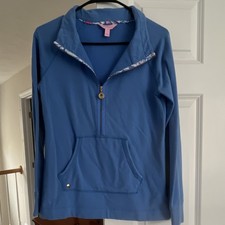 Lilly Pulitzer Womens Blue 1/2 Zip Pullover S...