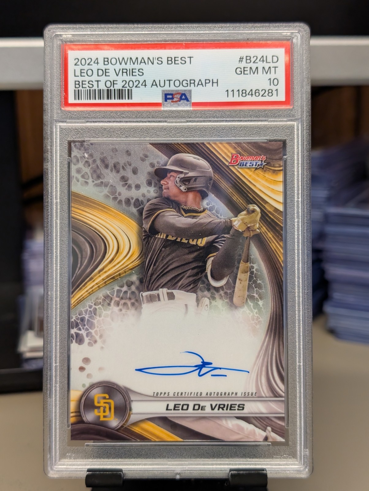 2024 Bowman's Best LEO DE VRIES Best of Auto #B24-LD PSA 10 PADRES ATHLETICS